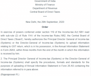 GST Return Information in Form 26AS