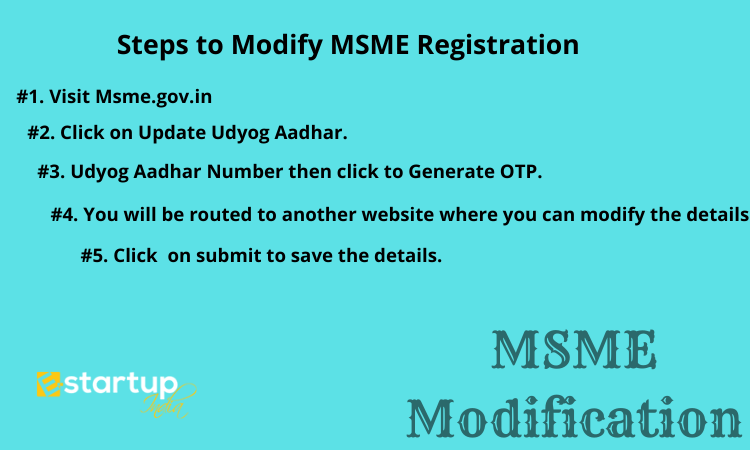steps to modify MSME Registration