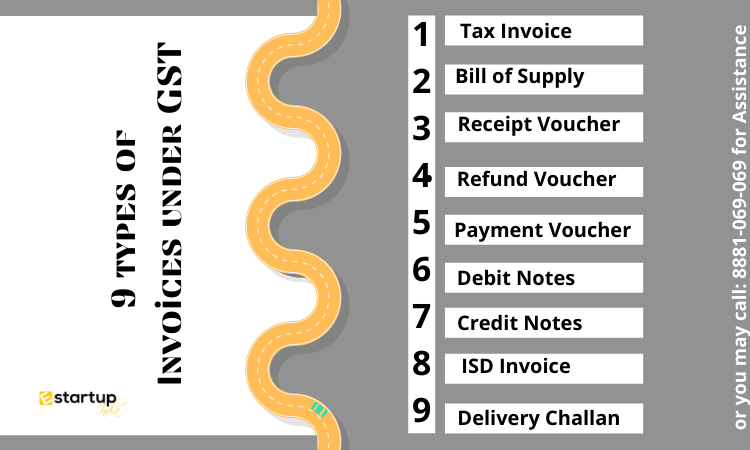 9 types of Invoices under GST