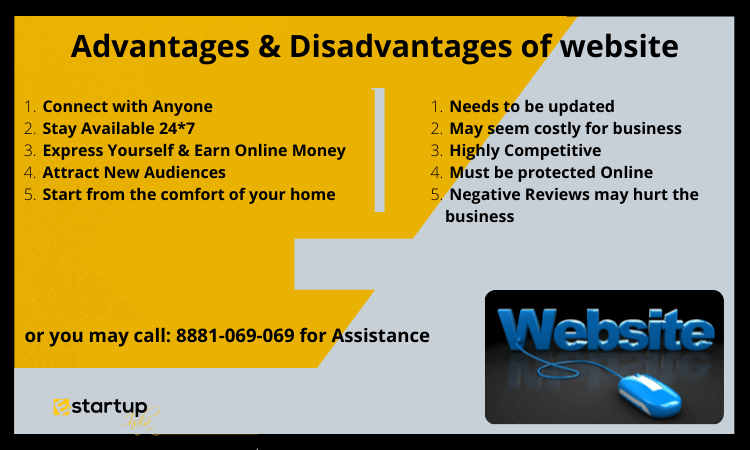 advantages and disadvantages of website