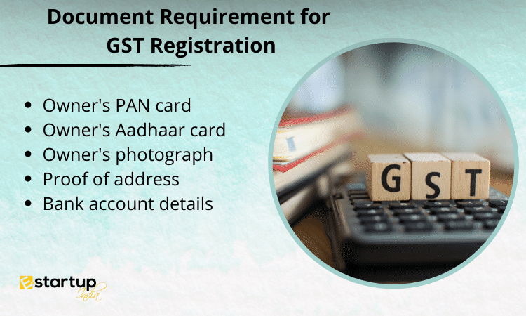 Document Requirement for GST Registration.