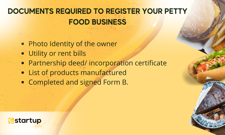 Documents Required to Register Your Petty Food Business