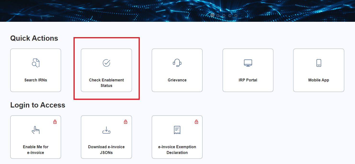 Click on the e-Invoice Enablement Status of Taxpayer