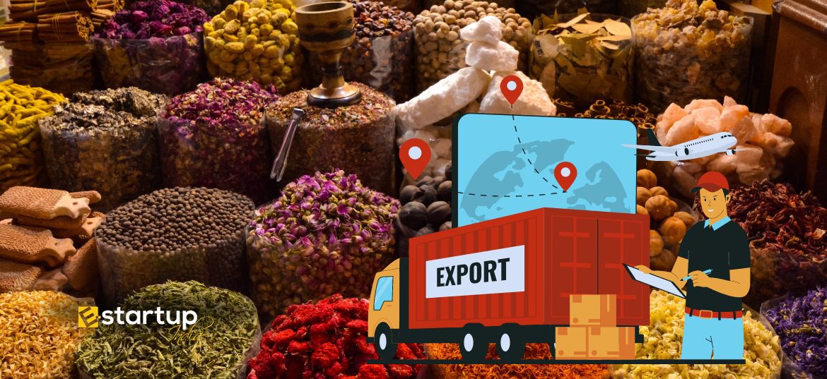 How are spices exported from India